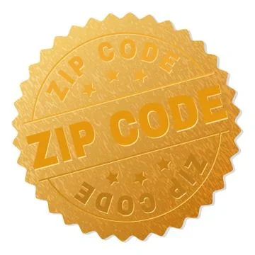 Golden ZIP CODE Medal Stamp 库存插图