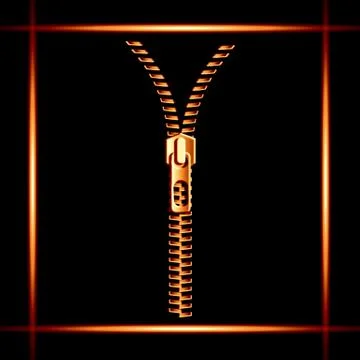 Golden zipper Stock Illustration