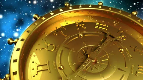 Golden Zodiac Machine Stock Footage 24140051