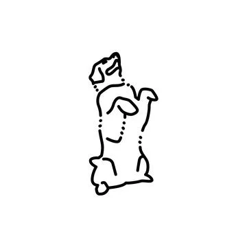 Golder retriever makes command color line icon. Pictogram for web page Stock Illustration