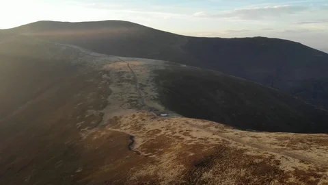 Golder sand close up mountains. Sunset. 動画素材 126528622