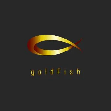 Goldfish abstract logo, concept shape of animal, mockup jewelry Stock Illustration
