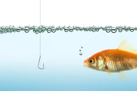 The goldfish and the hook Stock Illustration