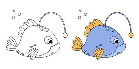 Goldfish coloring book Stock Illustration