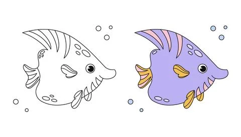 Goldfish coloring book Stock Illustration