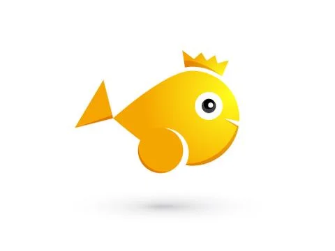 Goldfish with crown Illustrazione stock