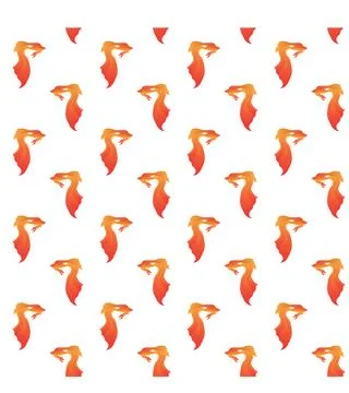 Goldfish with a fluffy tail. Seamless pattern. Vector illustration isolated.. Stock Illustration
