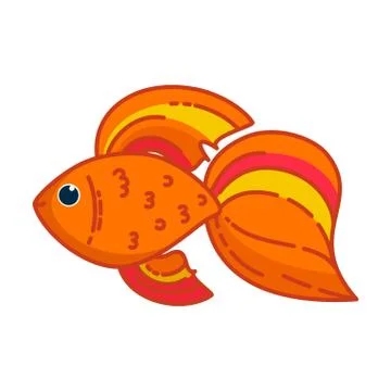 Goldfish isolated in white background. Vector illustration Illustrazione stock