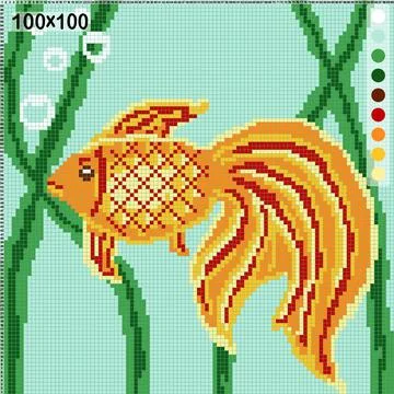 Goldfish pattern for knitting or cross-stitch Ilustração Stock