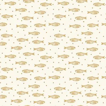 Goldfish pattern. Marine and river inhabitants for the background. Seafood Stock Illustration