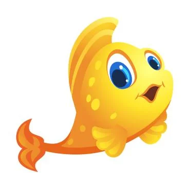 A goldfish posing with smile Stock Illustration