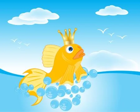 Goldfish seaborne Stock Illustration