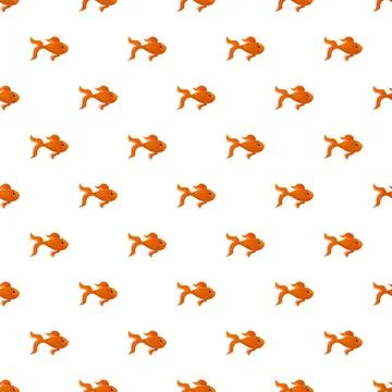 Goldfish swimming in a repeating seamless pattern wallpaper Illustrazione stock