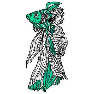 Goldfish on white background Stock Illustration