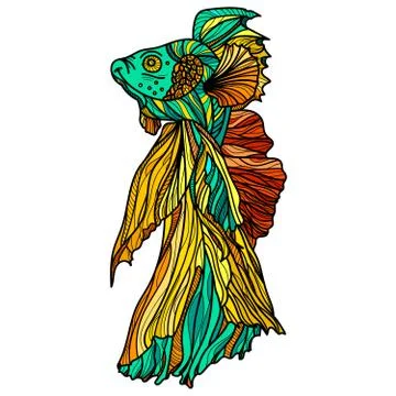 Goldfish on white background vector illustration. Stock Illustration