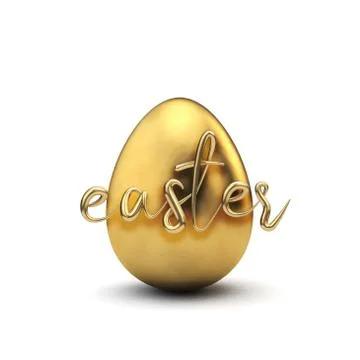 GoldGold luxury easter egg. 3D Rendering Stock Illustration