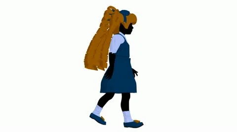 Goldielocks walking on a white background Stock Footage 10805438