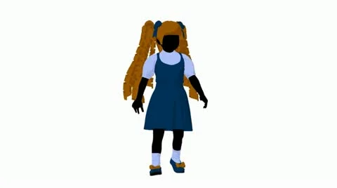 Goldielocks walking on a white background Stock Footage 10805441