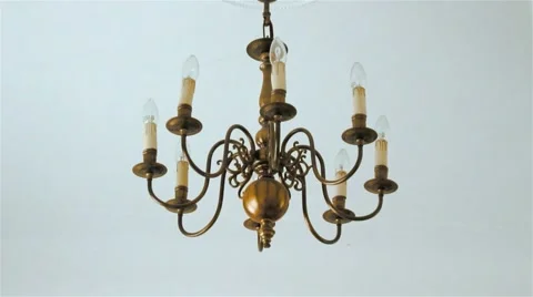 Goldish Chandelier Stock Footage 62992867