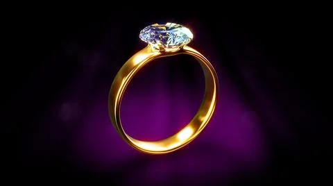 Goldish wedding ring with gem on dark festival backdrop Stock Illustration