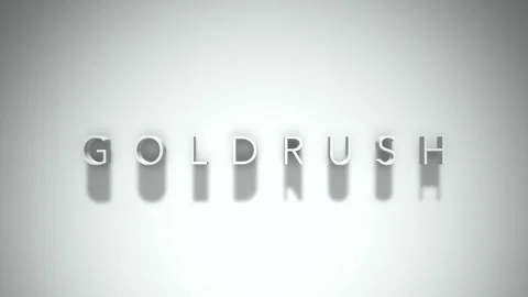 Goldrush 3D title animation with shadows on a white background Stock Footage 297662119