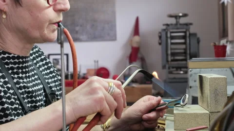 Goldsmith At Work Making Jewellery Stock Footage 245154819