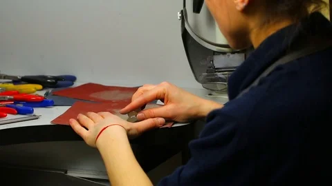 Goldsmith working on his workbench. Production and making manufacturing, factory Stock Footage 120009223