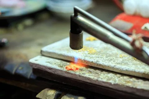 Goldsmith working Foto stock