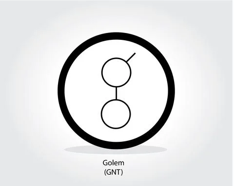 Golem coin logo cryptocurrency vector illustration Stock Illustration