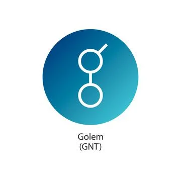Golem decentralized digital cryptocurrency vector logo icon Stock Illustration