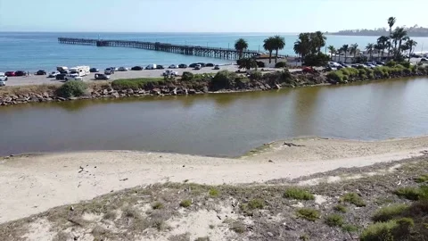 Goleta Beach Over Stream Stock Footage 154661018