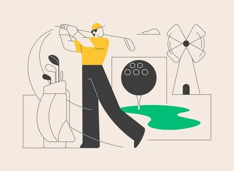 Golf abstract concept vector illustration. Stock Illustration