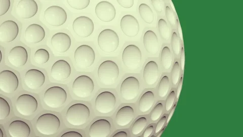 Golf Animated With Ball On Green Screen Chroma Key Background Stock Footage 338017882