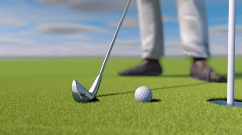 Golf. Animation of golf ball falling into a hole Stock Footage 62813022