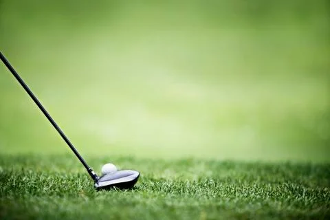 Golf background with driver and ball. Stock Photos