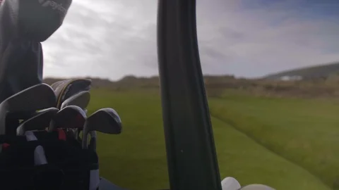 Golf Bag on the back of Buggy/Cart Stock Footage 104563222