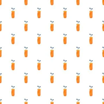 Golf bag with clubs repeating pattern background Stock Illustration