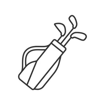 Golf bag linear icon Stock Illustration