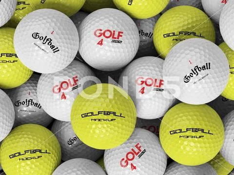 Golf Ball 3D Mockup Plantilla PSD