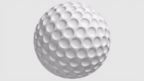 Golf Ball on Alpha Channel Background Stock Footage 254131324