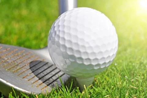 Golf ball and driver Stock Photos
