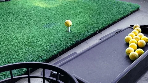 Golf Ball And Swing In Driving Range Stock Footage 199165528