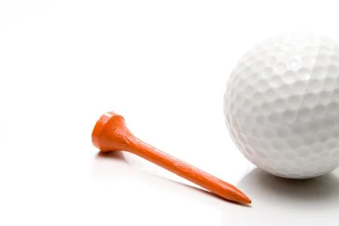 Golf Ball and Tee 스톡 사진