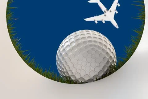 Golf ball approaching hole Stock Illustration