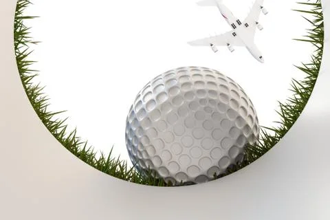 Golf ball approaching hole Stock Illustration