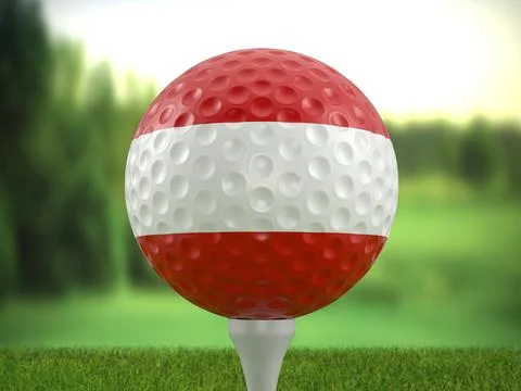 Golf ball Austria flag Stock Photos