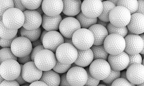Golf ball background 3D illustration Stock Illustration