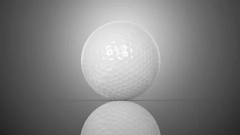 Golf ball balanced on reflective surface studio shot slow motion Stock-Footage 341802098