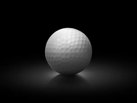 Golf ball on black background Stock Photos