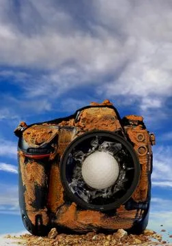 Golf ball camera. Stock Photos